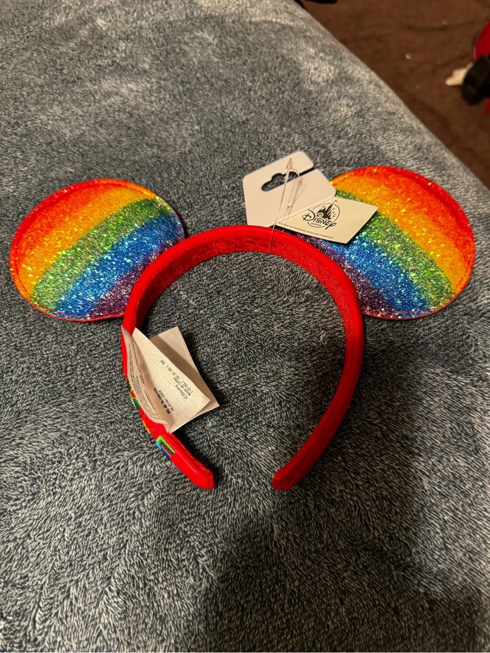 Disney Rainbow Sequin Ear Headband - Red Band